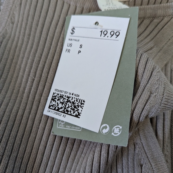 H&M Neutral Basic Tank Top NWT Size Small - Picture 4 of 6